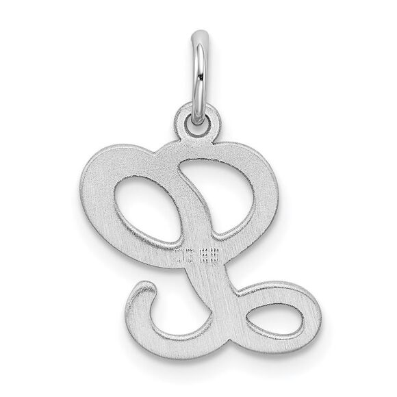 Sterling Silver, Sophia Collection, Small Script Initial L Pendant - Picture 3 of 5